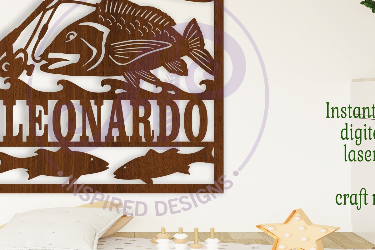 Intra απο ξύλο plywood 3mm-4mm πάχος – Ονομασία Laser με θέμα το Ocean Fishing Δίασταση  20x20 cm INTRAFABR-104459242