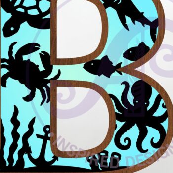 Intra απο ξύλο plywood 3mm-4mm πάχος – Ocean Large B Wall Letter 3 Layer Sign Δίασταση  40x30 cm INTRAFABR-123800344 - Image 1