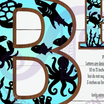 Intra απο ξύλο plywood 3mm-4mm πάχος – Ocean Large B Wall Letter 3 Layer Sign Δίασταση  40x30 cm INTRAFABR-123800344 - Image 2