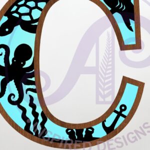 Intra απο ξύλο plywood 3mm-4mm πάχος – Ocean Large C Wall Letter 3 Layer σημάδι Δίασταση  20x20 cm INTRAFABR-123800356