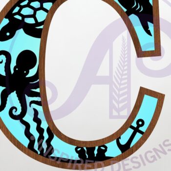 Intra απο ξύλο plywood 3mm-4mm πάχος – Ocean Large C Wall Letter 3 Layer σημάδι Δίασταση 20x20 cm INTRAFABR-123800356 - Image 1