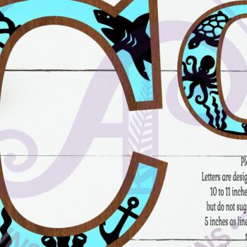 Intra απο ξύλο plywood 3mm-4mm πάχος – Ocean Large C Wall Letter 3 Layer σημάδι Δίασταση 20x20 cm INTRAFABR-123800356 - Image 2