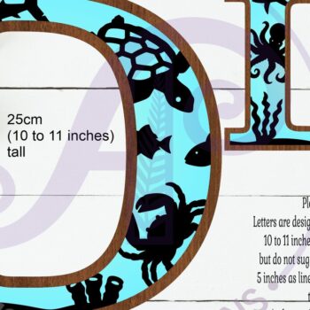 Intra απο ξύλο plywood 3mm-4mm πάχος – Ocean Large D Wall Letter 3 Layer σημάδι Δίασταση 20x20 cm INTRAFABR-123800365 - Image 2