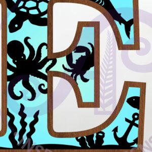 Intra απο ξύλο plywood 3mm-4mm πάχος – Ocean Large E Wall Letter 3 Layer σημάδι Δίασταση  20x20 cm INTRAFABR-123800381