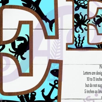 Intra απο ξύλο plywood 3mm-4mm πάχος – Ocean Large E Wall Letter 3 Layer σημάδι Δίασταση 20x20 cm INTRAFABR-123800381 - Image 2