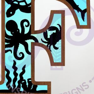 Intra απο ξύλο plywood 3mm-4mm πάχος – Ocean Large F Wall Letter 3 Layer Sign Δίασταση  40x30 cm INTRAFABR-123800386