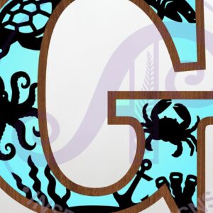 Intra απο ξύλο plywood 3mm-4mm πάχος – Ocean Large G τοίχου γράμμα 3 επιπέδων Δίασταση  40x30 cm INTRAFABR-123800395