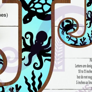 Intra απο ξύλο plywood 3mm-4mm πάχος – Ocean Large J Wall Letter 3 Layer Sign Δίασταση  40x30 cm INTRAFABR-123800421 - Image 2