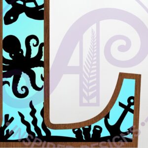 Intra απο ξύλο plywood 3mm-4mm πάχος – Ocean Large L Wall Letter 3 Layer Sign Δίασταση 40x30 cm INTRAFABR-123800466