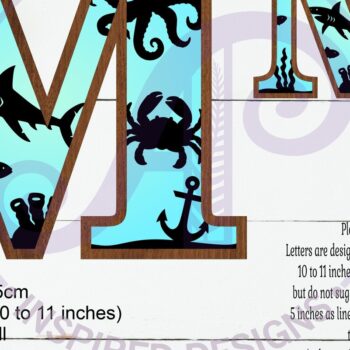 Intra απο ξύλο plywood 3mm-4mm πάχος – Ocean Large M Wall Letter 3 Layer Sign Δίασταση  40x30 cm INTRAFABR-123800483 - Image 2