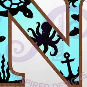 Intra απο ξύλο plywood 3mm-4mm πάχος – Ocean Large N Wall Letter 3 Layer σημάδι Δίασταση 20x20 cm INTRAFABR-123800496