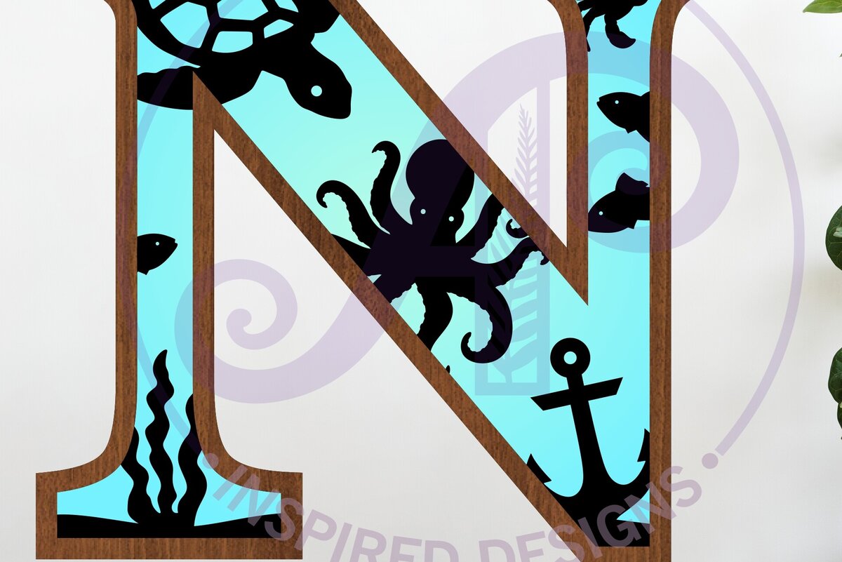 Intra απο ξύλο plywood 3mm-4mm πάχος – Ocean Large N Wall Letter 3 Layer σημάδι Δίασταση  20x20 cm INTRAFABR-123800496