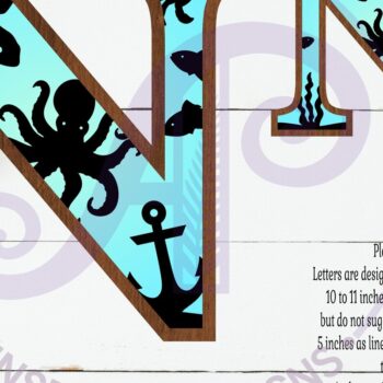 Intra απο ξύλο plywood 3mm-4mm πάχος – Ocean Large N Wall Letter 3 Layer σημάδι Δίασταση 20x20 cm INTRAFABR-123800496 - Image 2