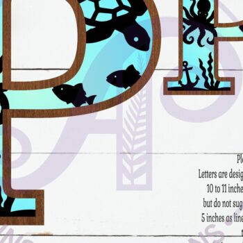 Intra απο ξύλο plywood 3mm-4mm πάχος – Ocean Large P Wall Letter 3 Layer Sign Δίασταση  40x30 cm INTRAFABR-123800528 - Image 2