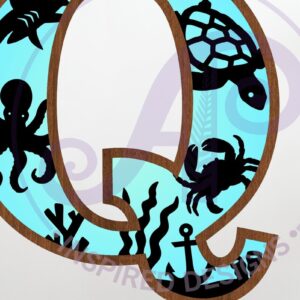 Intra απο ξύλο plywood 3mm-4mm πάχος – Ocean Large Q Wall Letter 3 Layer Sign Δίασταση 40x30 cm INTRAFABR-123800542