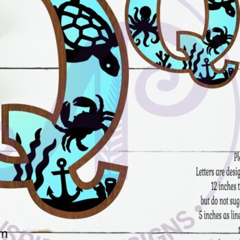 Intra απο ξύλο plywood 3mm-4mm πάχος – Ocean Large Q Wall Letter 3 Layer Sign Δίασταση  40x30 cm INTRAFABR-123800542 - Image 2