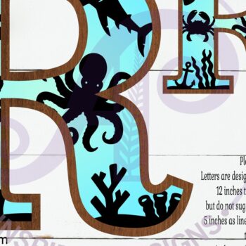 Intra απο ξύλο plywood 3mm-4mm πάχος – Ocean Large R Wall Letter 3 Layer Sign Δίασταση  40x30 cm INTRAFABR-123800677 - Image 2