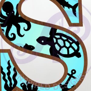 Intra απο ξύλο plywood 3mm-4mm πάχος – Ocean Large S Wall Letter 3 Layer Sign Δίασταση 40x30 cm INTRAFABR-123800568