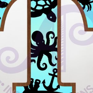 Intra απο ξύλο plywood 3mm-4mm πάχος – Ocean Large T Wall Letter 3 Layer Sign Δίασταση 40x30 cm INTRAFABR-123800576