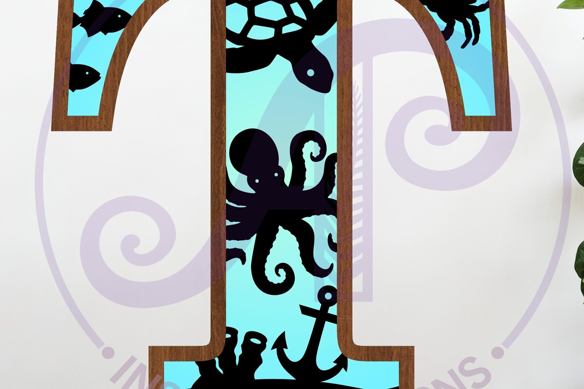 Intra απο ξύλο plywood 3mm-4mm πάχος – Ocean Large T Wall Letter 3 Layer Sign Δίασταση  40x30 cm INTRAFABR-123800576