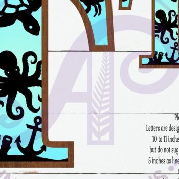 Intra απο ξύλο plywood 3mm-4mm πάχος – Ocean Large T Wall Letter 3 Layer Sign Δίασταση  40x30 cm INTRAFABR-123800576 - Image 2