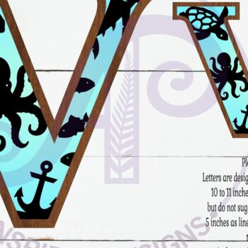 Intra απο ξύλο plywood 3mm-4mm πάχος – Ocean Large V Wall Letter 3 Layer Sign Δίασταση  40x30 cm INTRAFABR-123800598 - Image 2