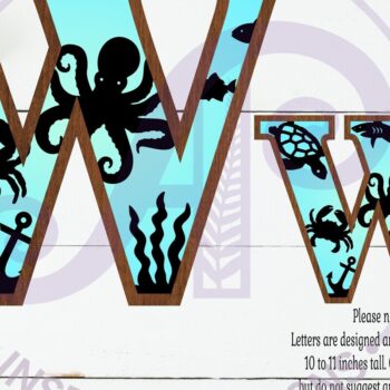 Intra απο ξύλο plywood 3mm-4mm πάχος – Ocean Large W επιστολή τοίχου 3 επιπέδων Δίασταση  40x30 cm INTRAFABR-123800606 - Image 2