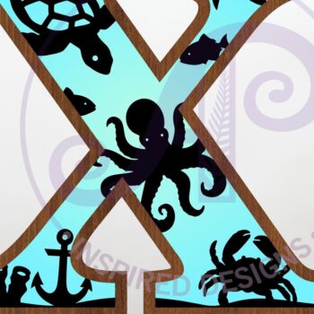 Intra απο ξύλο plywood 3mm-4mm πάχος – Ocean Large X Wall Letter 3 Layer Sign Δίασταση  40x30 cm INTRAFABR-123800614 - Image 1