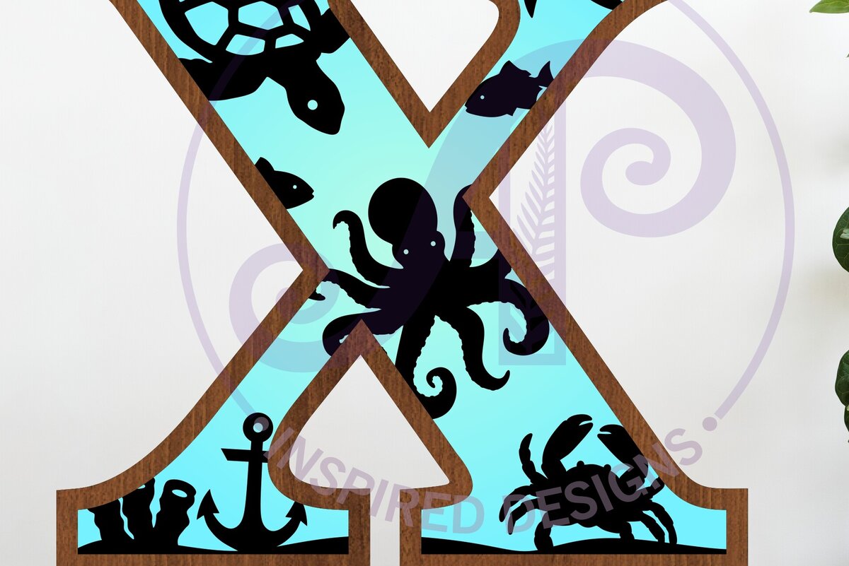 Intra απο ξύλο plywood 3mm-4mm πάχος – Ocean Large X Wall Letter 3 Layer Sign Δίασταση  40x30 cm INTRAFABR-123800614