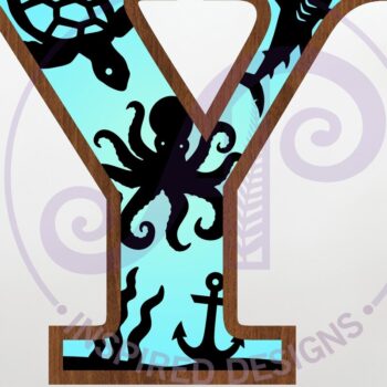 Intra απο ξύλο plywood 3mm-4mm πάχος – Ocean Large Y Wall Letter 3 Layer σημάδι Δίασταση  20x20 cm INTRAFABR-123800621 - Image 1