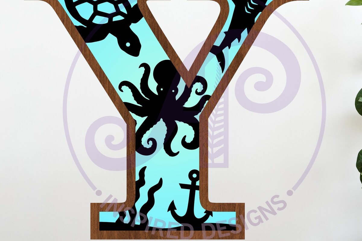 Intra απο ξύλο plywood 3mm-4mm πάχος – Ocean Large Y Wall Letter 3 Layer σημάδι Δίασταση  20x20 cm INTRAFABR-123800621