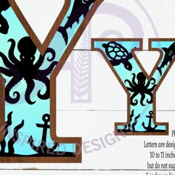 Intra απο ξύλο plywood 3mm-4mm πάχος – Ocean Large Y Wall Letter 3 Layer σημάδι Δίασταση  20x20 cm INTRAFABR-123800621 - Image 2