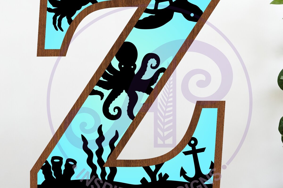 Intra απο ξύλο plywood 3mm-4mm πάχος – Ocean Large Z Wall Letter 3 Layer Sign Δίασταση  40x30 cm INTRAFABR-123800643