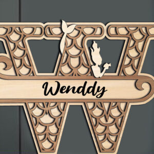 Intra απο ξύλο plywood 3mm-4mm πάχος – Δώρο αλφάβητου Ocean Laser Letter W Δίασταση 20x20 cm INTRAFABR-122680282