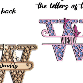 Intra απο ξύλο plywood 3mm-4mm πάχος – Δώρο αλφάβητου Ocean Laser Letter W Δίασταση  20x20 cm INTRAFABR-122680282 - Image 3