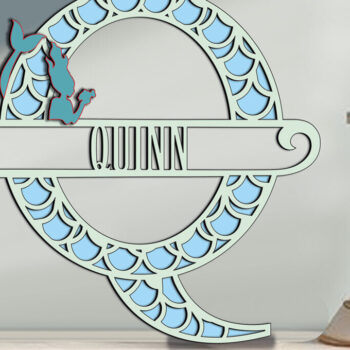 Intra απο ξύλο plywood 3mm-4mm πάχος – Δώρο λέιζερ Ocean Letter Q Alphabet Δίασταση  20x20 cm INTRAFABR-122607195 - Image 1