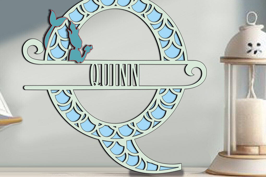 Intra απο ξύλο plywood 3mm-4mm πάχος – Δώρο λέιζερ Ocean Letter Q Alphabet Δίασταση  20x20 cm INTRAFABR-122607195