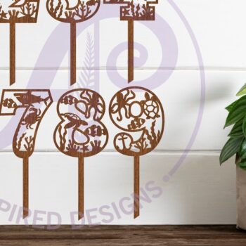 Intra απο ξύλο plywood 3mm-4mm πάχος – Ocean Number Cake Toppers Δίασταση  20x20 cm INTRAFABR-94583652 - Image 1