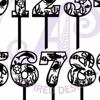 Intra απο ξύλο plywood 3mm-4mm πάχος – Ocean Number Cake Toppers Δίασταση  20x20 cm INTRAFABR-94583652 - Image 3