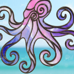 Intra απο ξύλο plywood 3mm-4mm πάχος – Ocean Octopus Suncatcher Δίασταση 20x20 cm INTRAFABR-123025337