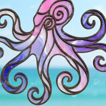 Intra απο ξύλο plywood 3mm-4mm πάχος – Ocean Octopus Suncatcher Δίασταση  20x20 cm INTRAFABR-123025337 - Image 1