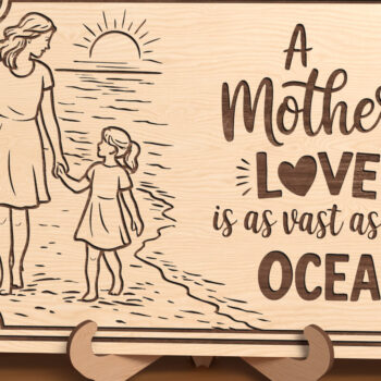 Intra απο ξύλο plywood 3mm-4mm πάχος – Ocean of Love – Πλακέτα για την Ημέρα της Μητέρας Δίασταση 20x20 cm INTRAFABR-119421060 - Image 1