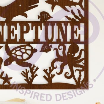 Intra απο ξύλο plywood 3mm-4mm πάχος – Ocean Scene Square Name Laser Δίασταση  20x20 cm INTRAFABR-111943410 - Image 1