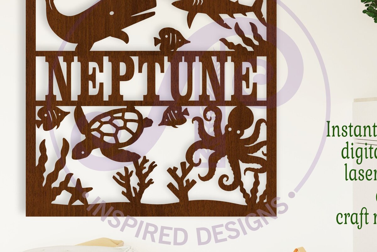 Intra απο ξύλο plywood 3mm-4mm πάχος – Ocean Scene Square Name Laser Δίασταση  20x20 cm INTRAFABR-111943410