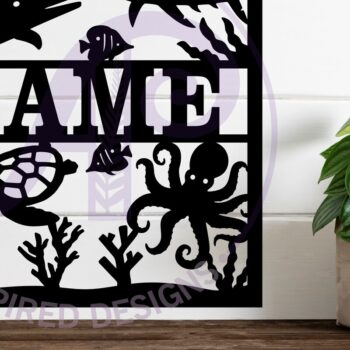 Intra απο ξύλο plywood 3mm-4mm πάχος – Ocean Scene Square Name Laser Δίασταση  20x20 cm INTRAFABR-111943410 - Image 2