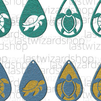 Intra απο ξύλο plywood 3mm-4mm πάχος – Ocean Sea Turtle Earrings, Sea Δίασταση  5x5 cm INTRAFABR-25328731 - Image 1