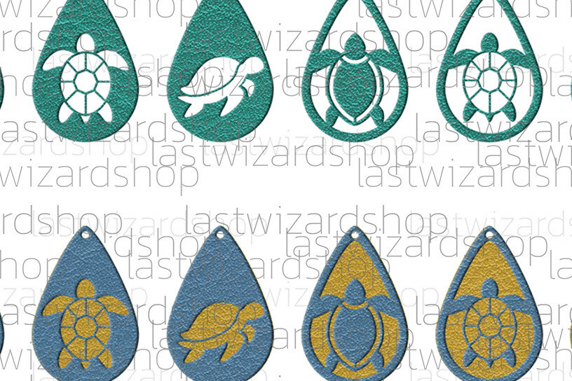 Intra απο ξύλο plywood 3mm-4mm πάχος – Ocean Sea Turtle Earrings, Sea Δίασταση  5x5 cm INTRAFABR-25328731