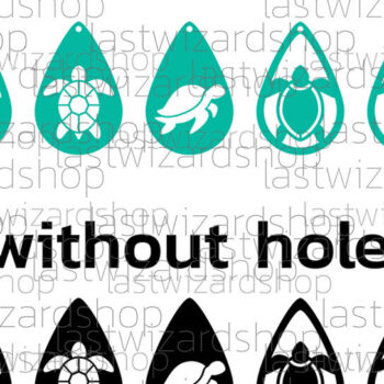 Intra απο ξύλο plywood 3mm-4mm πάχος – Ocean Sea Turtle Earrings, Sea Δίασταση  5x5 cm INTRAFABR-25328731 - Image 3