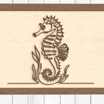 Intra απο ξύλο plywood 3mm-4mm πάχος – Ocean Seahorse Wall Decor Δίασταση  20x20 cm INTRAFABR-123096661 - Image 1