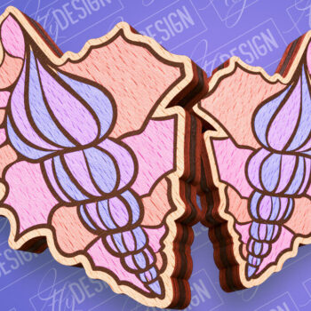 Intra απο ξύλο plywood 3mm-4mm πάχος – Ocean Stud Earrings| Αρχείο CNC Δίασταση 5x5 cm INTRAFABR-93007285 - Image 2